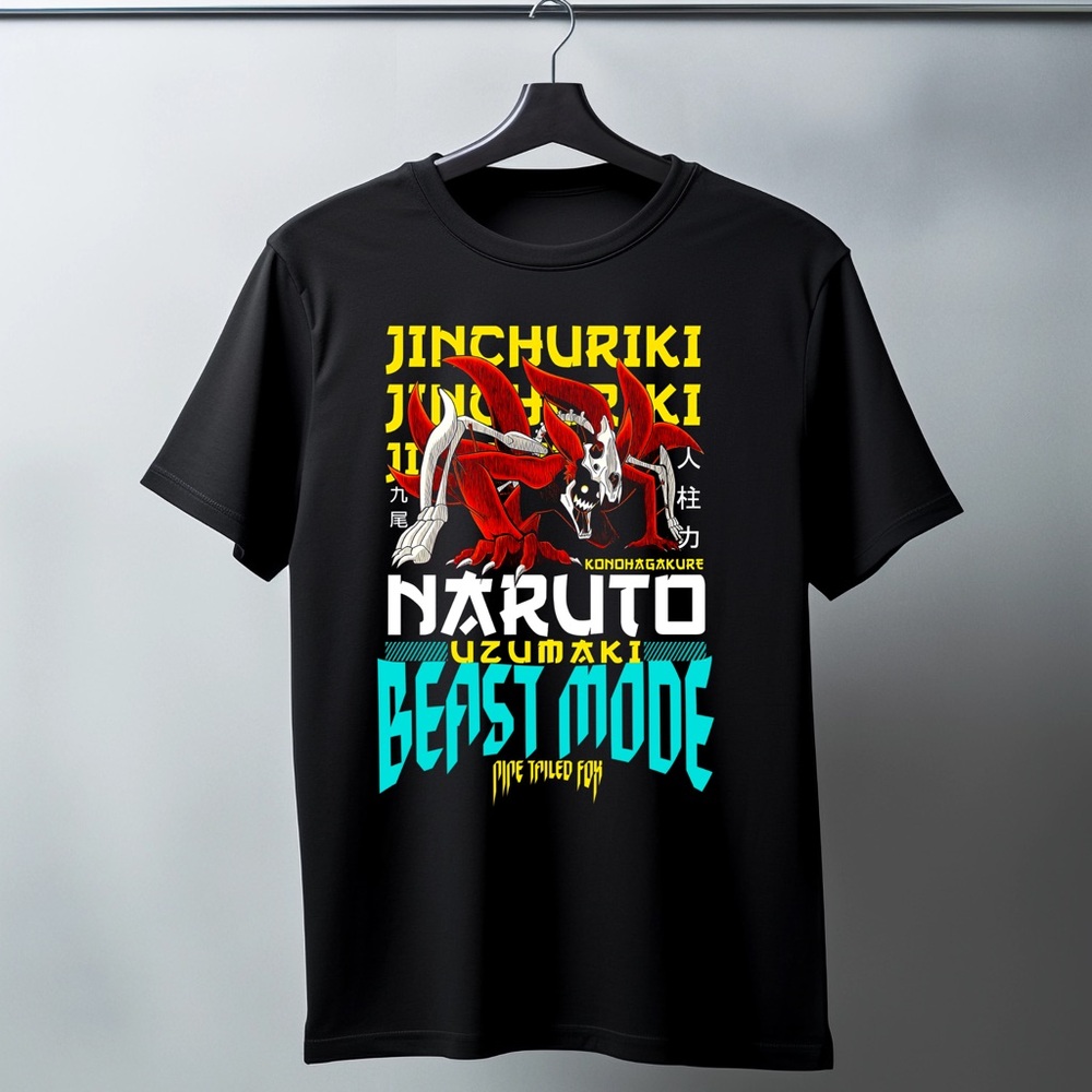 Black Naruto Graphic Tee Short Sleeve